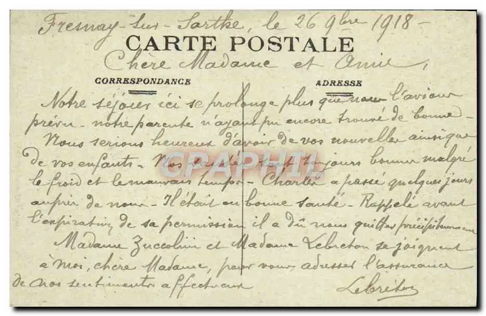 Buttes de Rochâtre und FRESNAY-SUR-SARTHE (Sarthe) — Edition Gisolf Gardy, Nr. 60 - Rückseite