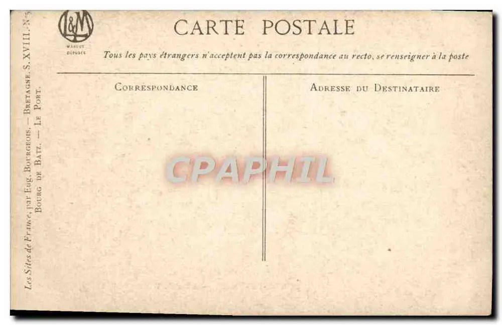 Bourg-de-Batz — O Porto — Eug. Bourgeois - Verso