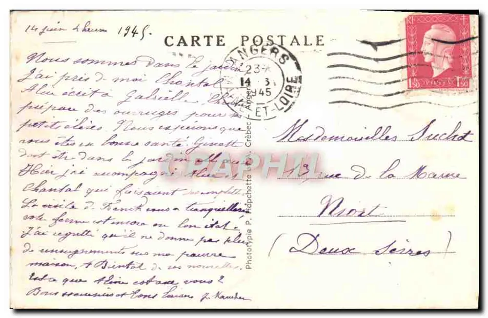 Angers — Scuola degli Arti e dei Mestieri — H. C. n°43 - Verso