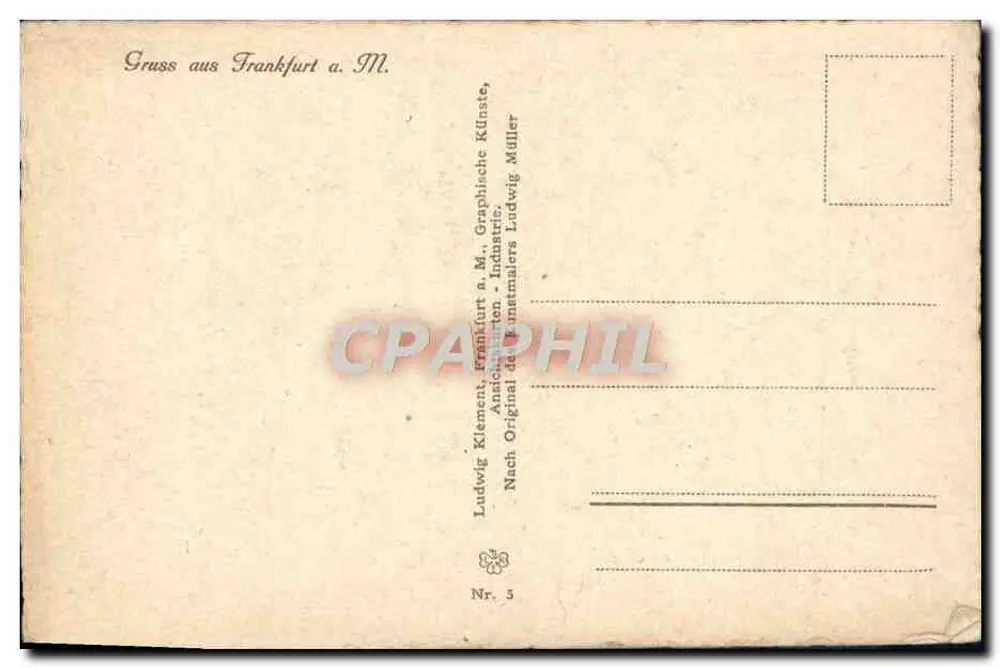 Frankfurt a.M. — No Tuchgaden — Ludwig Klement - Verso