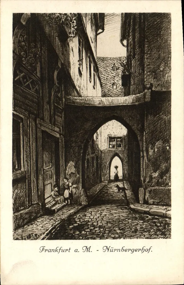 Frankfurt a. M. - Nürnbergerhof — gravure de Liebig, n°7 - Frente