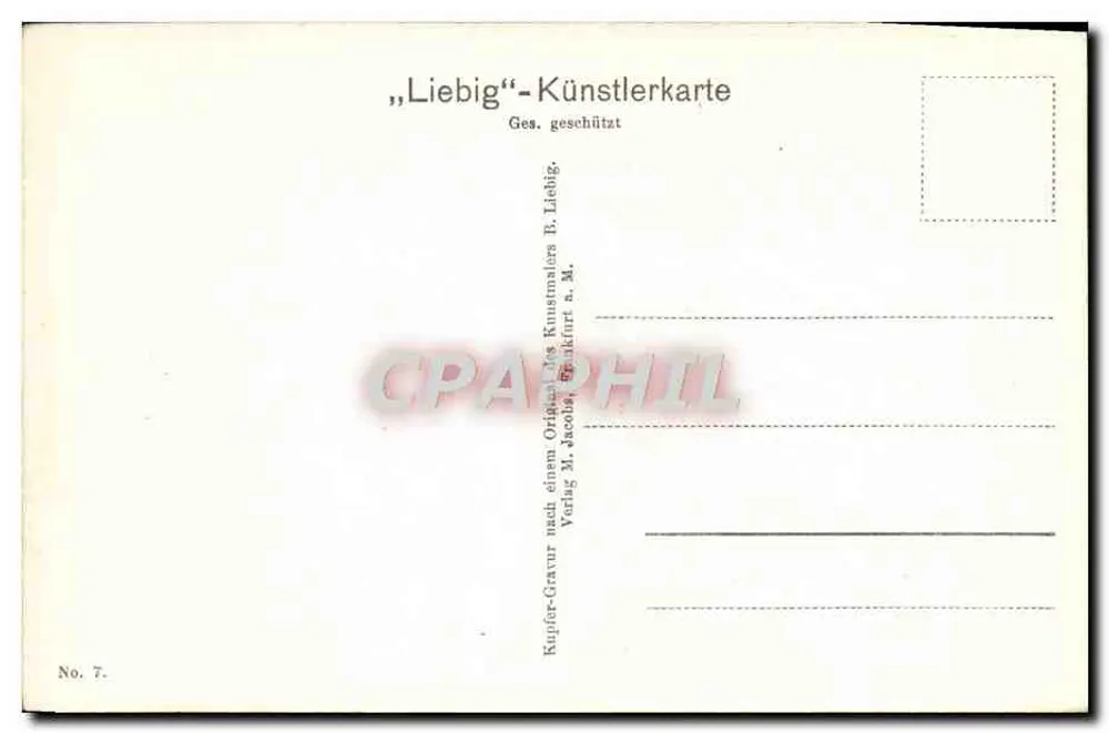Frankfurt a. M. - Nürnbergerhof — gravure de Liebig, n°7 - Verso