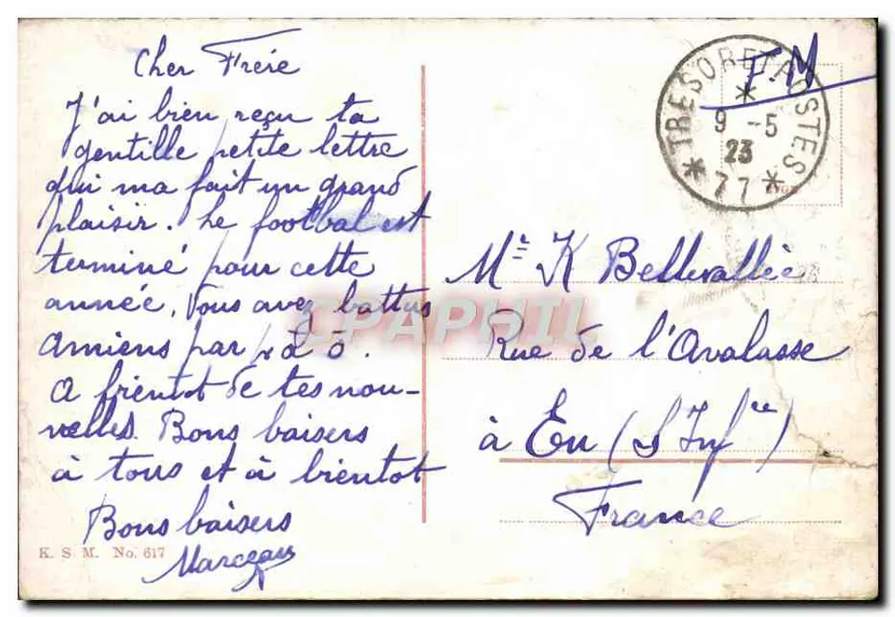 Mayence — Place du marché et la Fontaine — éditeur K.S.M. No. 617 - Verso