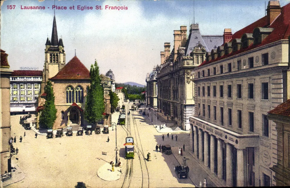 Lausanne - Place und Kirche St. François — Schweizerische Bankgesellschaft — Bonnard, n°157 - Vorderseite