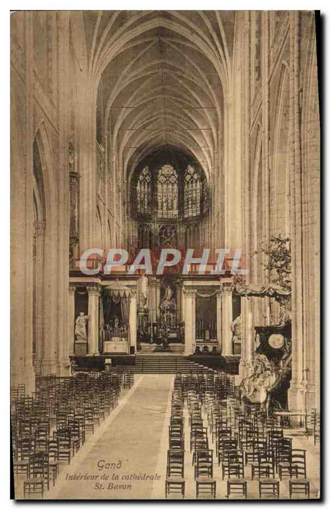 Interior da catedral St. Bavon — Gand — Dr. Trenkler Co., Bruxelas, Ga. 55 - Frente