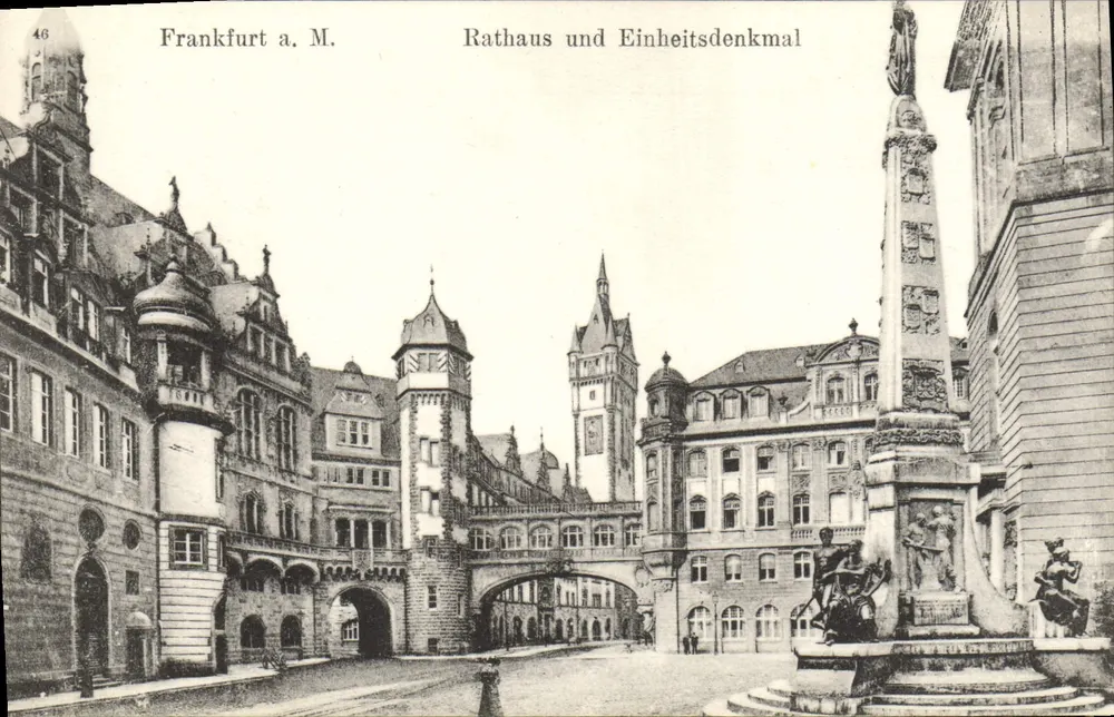 Frankfurt a. M. — Rathaus e Monumento da Unidade — Frankfurter Lichtscheinkanal - Frente