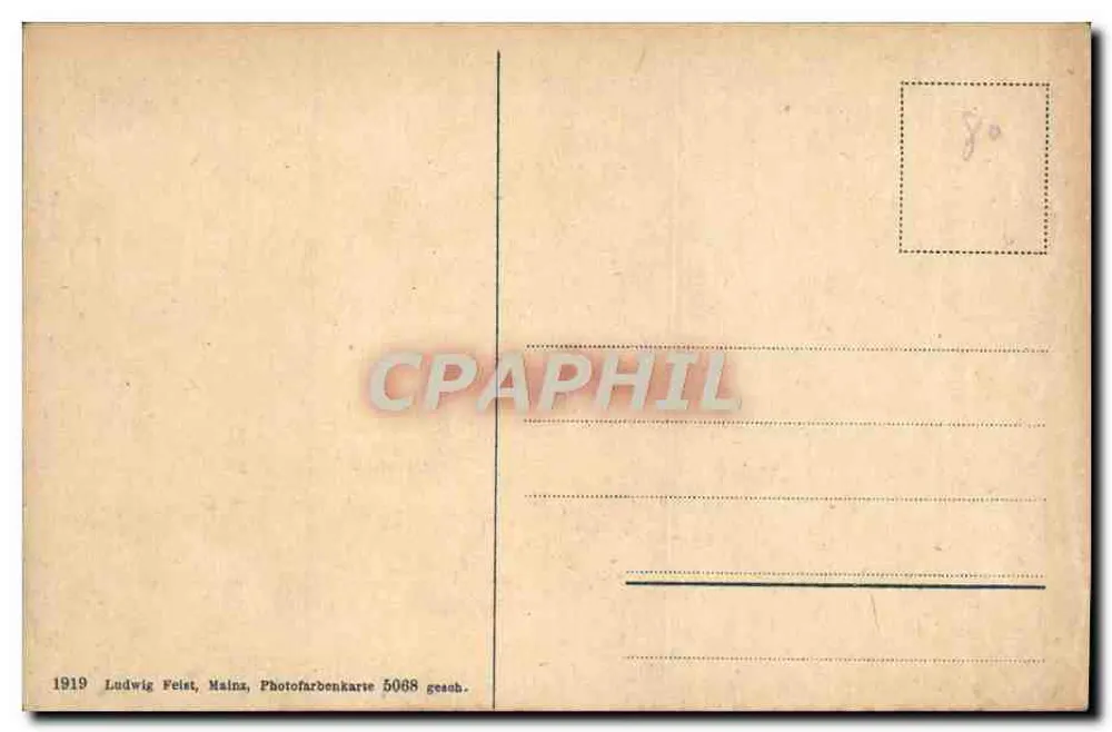 Ruinen von Rheinfels bei St. Goar — Der Rhein — Verlag Ludwig Feist, Mainz, Nr. 5008 - Rückseite