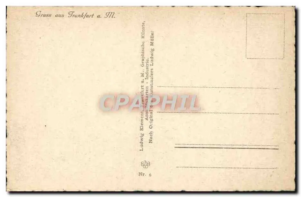 Frankfurt a.M. — Haus zur Goldenen Wage — Ludwig Klemm, Graphiker - Rückseite