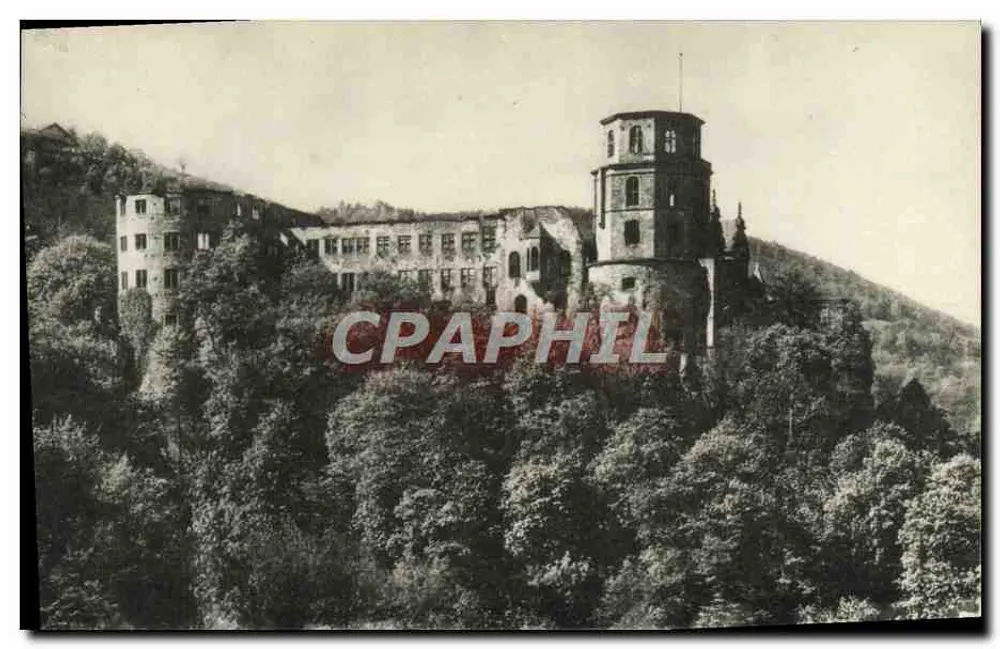 Castelo de Heidelberg — visto da varanda — editor G. König, Heidelberg, n° 3302 b. - Frente