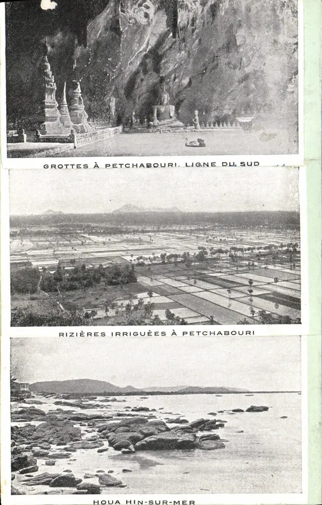Höhlen in Petchaburi — Bewässerte Reisfelder in Petchaburi — Houa Hin-sur-Mer — Südlinie - Vorderseite
