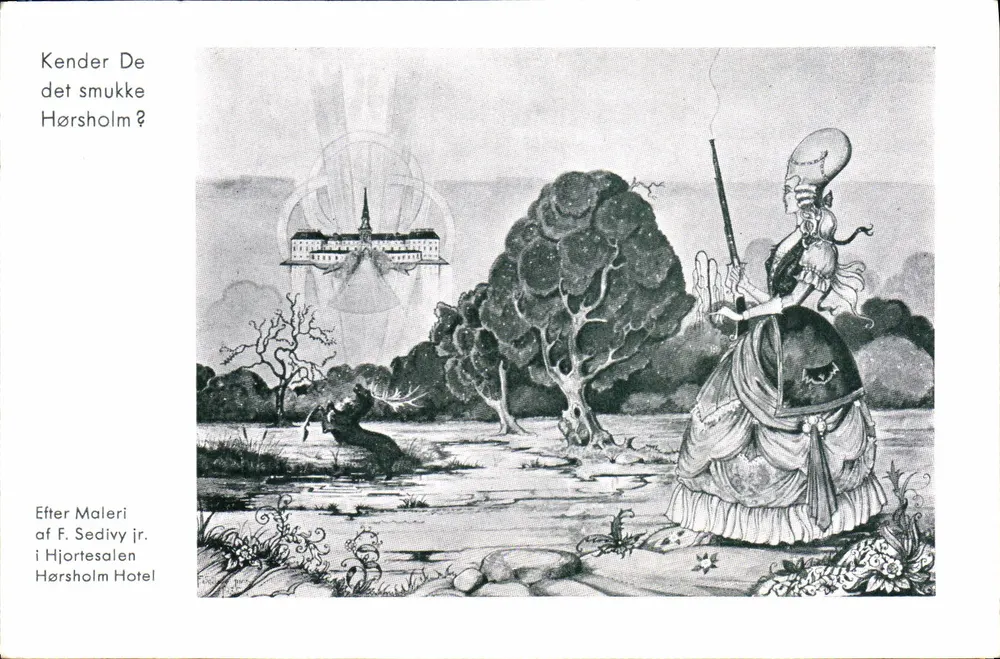 हॉर्शोल्म — होटल ह्ज़ोर्टेसलेन — फ़. सेडिवी जर्न के चित्रण - आगे