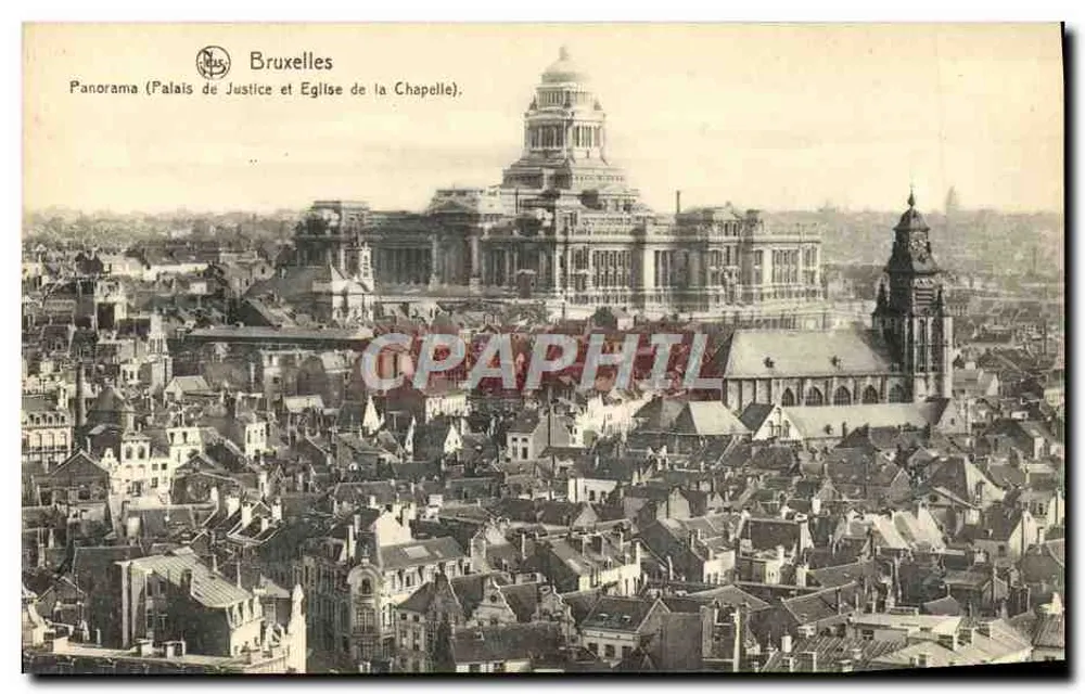 Brüssel — Panorama (Justizpalast und Kapellekirche) — N. Uls - Vorderseite