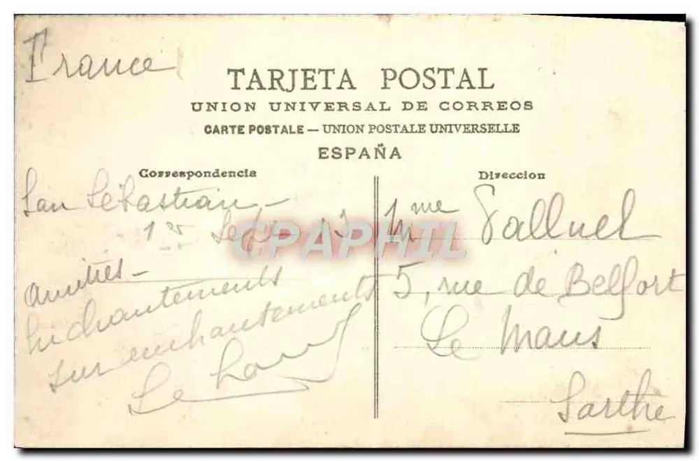 San Sebastián - Panorama — M. D. - Verso