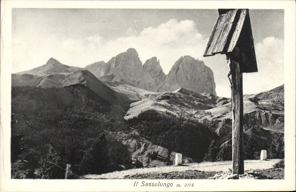 Il Sassolungo m. 3178 — vista panorâmica das Dolomitas — editor Brunner & C., Como, n° 172 - Frente