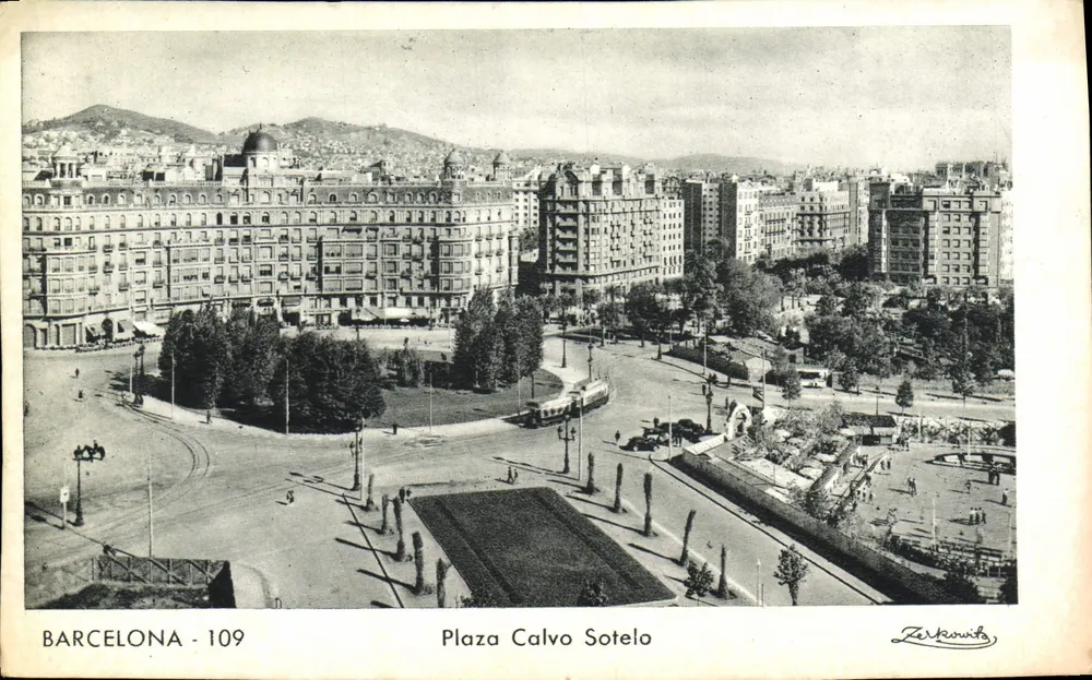 Barcelona - Plaza Calvo Sotelo — vista aérea — Zerkowitz, n°109 - Frente