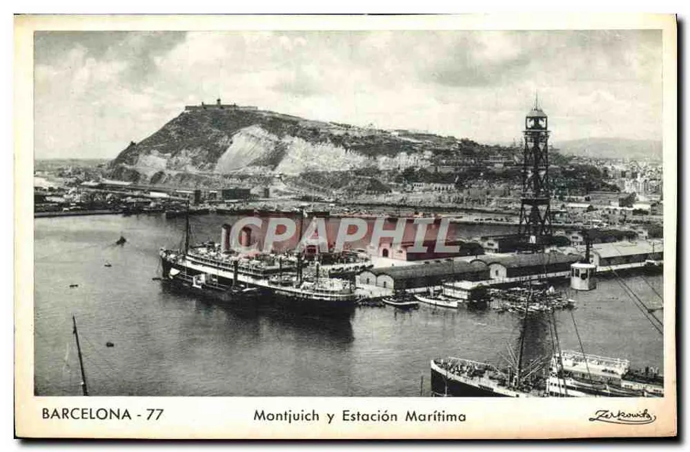 Barcelona - 77 — Montjuich und Hafentor — Zirkowski - Vorderseite