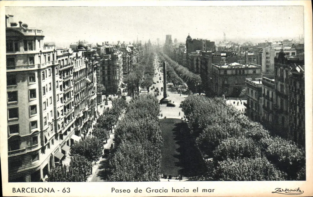 Barcelona - 63 — Paseo de Gracia rumo ao mar — Zarkowitsch - Frente