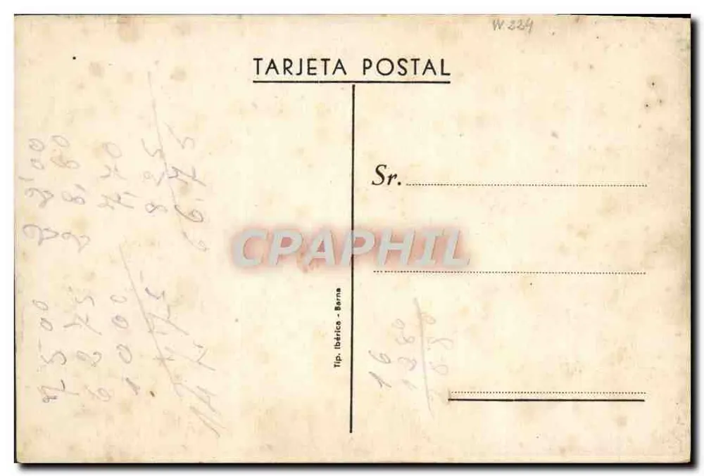 Vergrößerung der Residenz der Institución Benefica 'Casa de la Sagrada Familia' in Valviberera — Tip. Ibérica - Berne - Rückseite