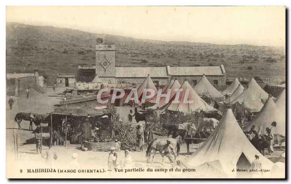 Mahiridja (Ostmarokko) — Teilansicht des Lagers und Gourm — J. Gelser, phot-Alger - Vorderseite