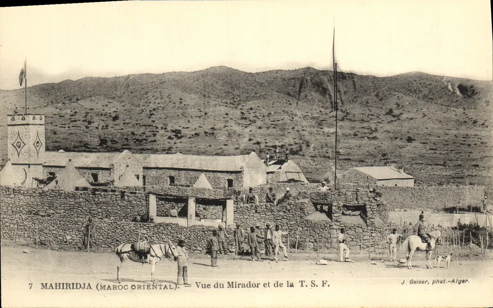 Mahiridja (Ostmarokko) — Ansicht des Aussichtspunkts und der Telegraphenstelle — J. Geiser, phot. — Algier - Vorderseite