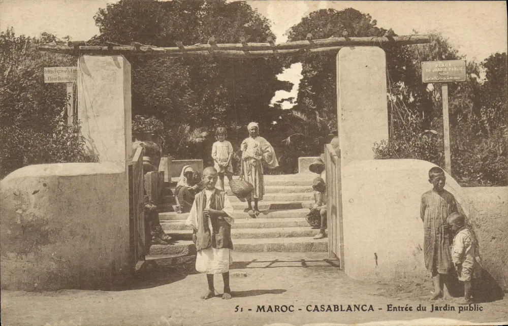 Eingang zum öffentlichen Garten — Casablanca — Verlag: Théodore Bérenger, Nr. 51 - Vorderseite