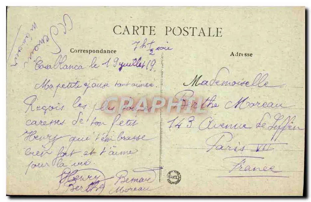 Casablanca (Marrocos) - Cruzeiro Geral-Drude — Carneira Central - Verso