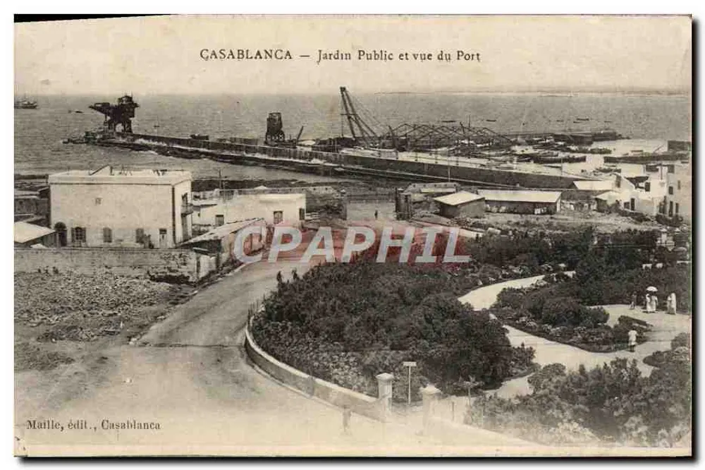 Casablanca — Öffentlicher Garten und Blick auf den Hafen — Maille, Verlag, Casablanca - Vorderseite