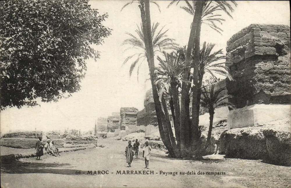 Marrakech — Landschaft jenseits der Mauern — unbekannter Verlag, Nr. 66 - Vorderseite