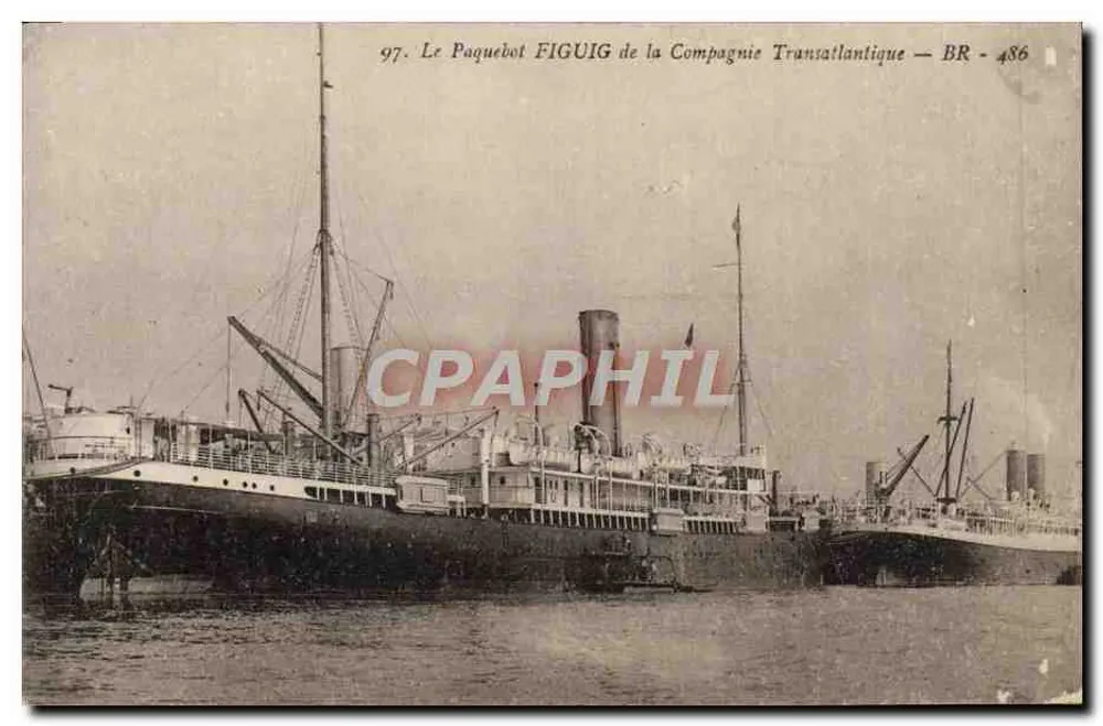 Der Dampfer FIGUIG der Transatlantischen Gesellschaft — BR - 486 - Vorderseite