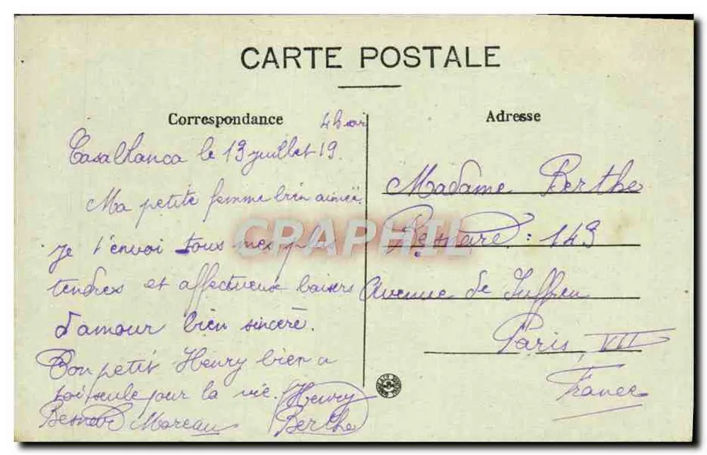 Casablanca — Jardin Public — Maillot, wyd. Casablanca - Rewers