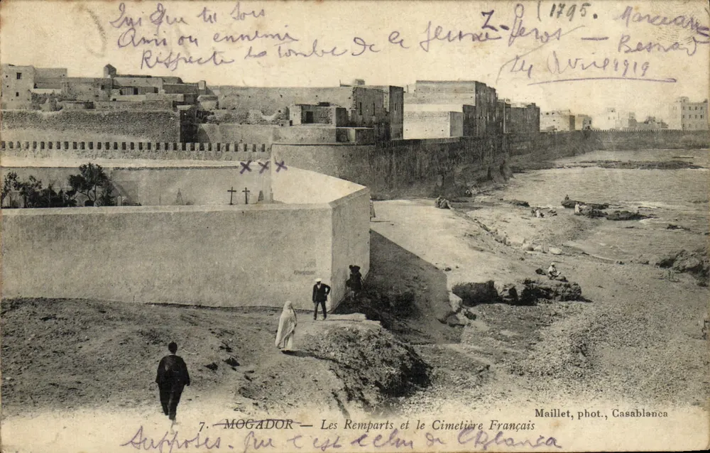 Mogador — Die Mauern und der französische Friedhof — Maillet, phot., Casablanca - Vorderseite