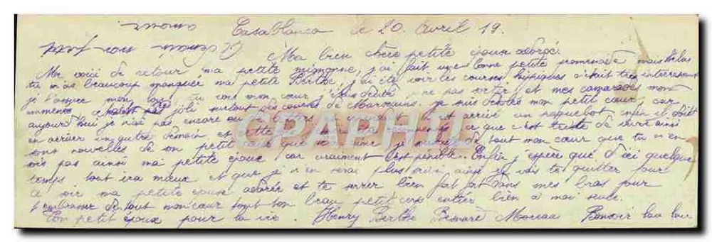 Casablanca — Vista Geral do Porto — Editor G. Maillot, Rue Commandant-Peyrot, Casablanca - Verso