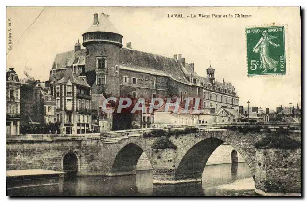 Laval - Der Alte Brücke und Schloss — Sammlung A. und P. - Vorderseite