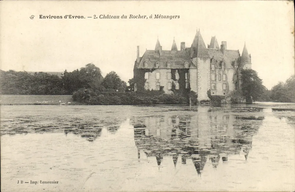 Castelo do Rocher, em Mézangers — Arredores de Evron — Imp. Lemeunier - Frente