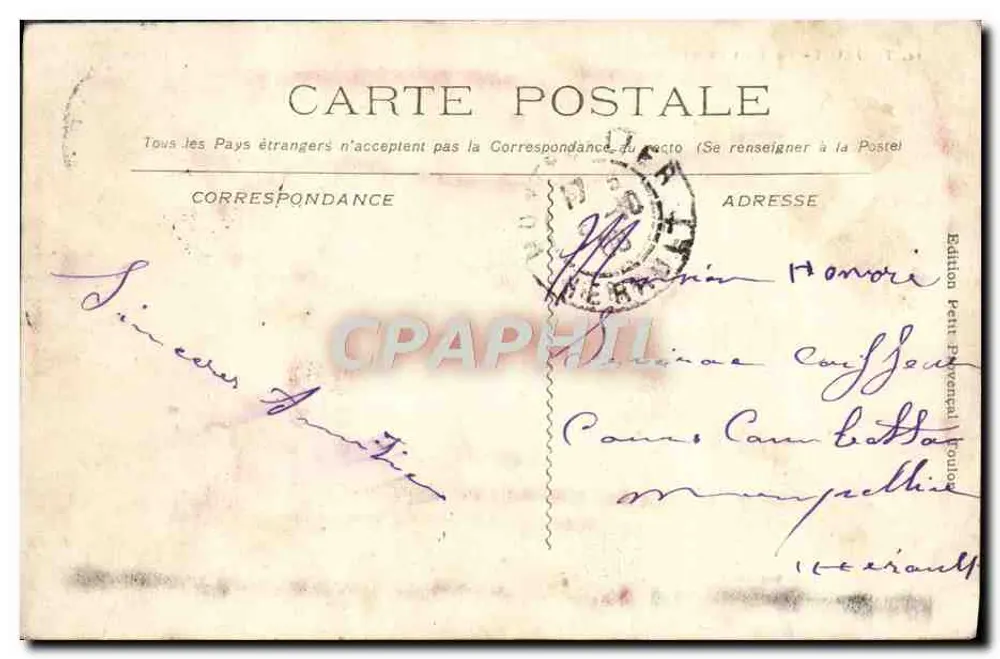 Toulon - O Forte Lamalguè — edição Petit-Pivernel, n°14 - Verso