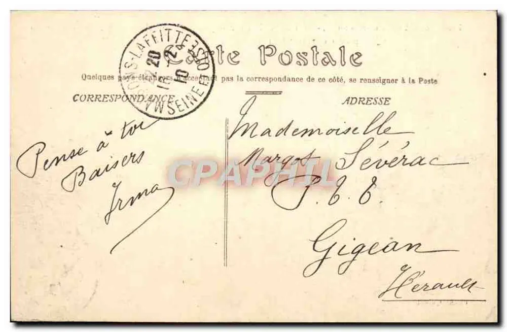 Maison-Laffitte (S.-et-O.) — Überschwemmungen im Januar 1910 — Anzeigetafel der Wiese - Rückseite