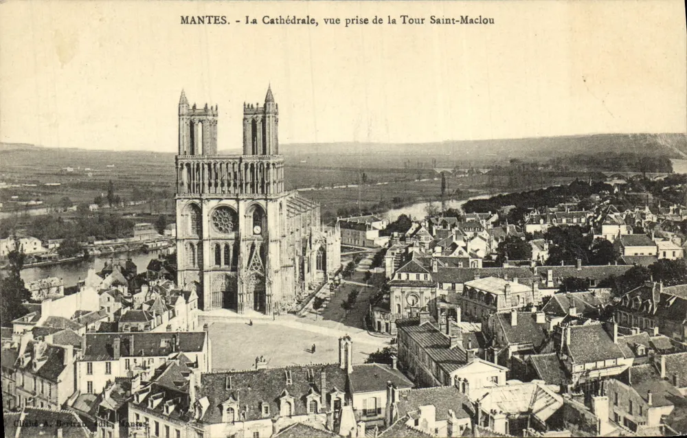 MANTES - Die Kathedrale, Ansicht vom Turm Saint-Maclou — Cliaud A. Bertran, Mantes - Vorderseite
