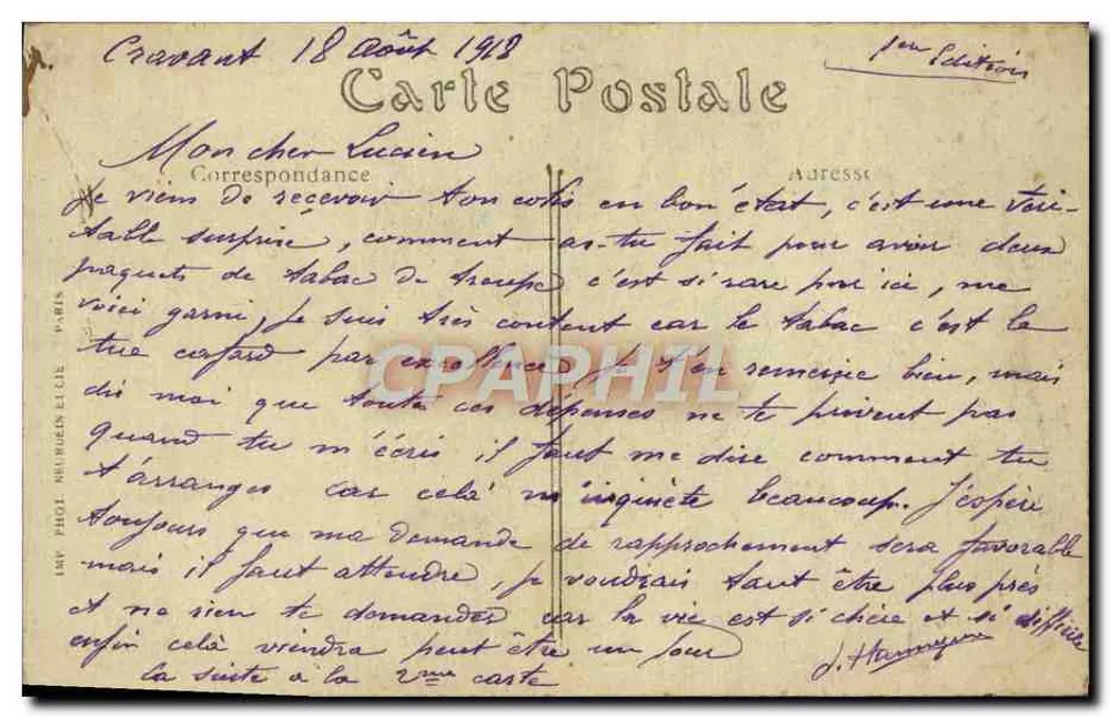Cravant — Velho Castelo — Toulot, Edit. Auxerto - Verso