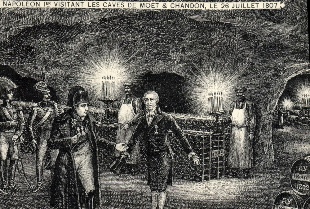 Napoleon I. besucht die Keller von Moët & Chandon am 26. Juli 1807 — Ausgabe von Moët & Chandon - Vorderseite
