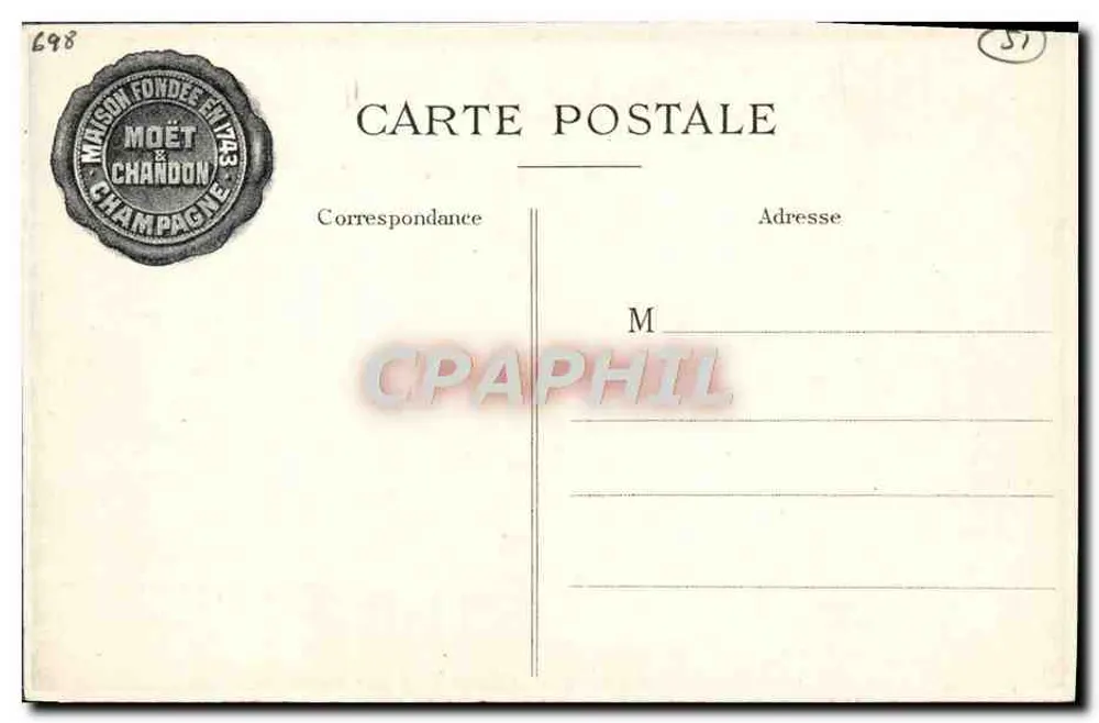 Napoleon I. besucht die Keller von Moët & Chandon am 26. Juli 1807 — Ausgabe von Moët & Chandon - Rückseite
