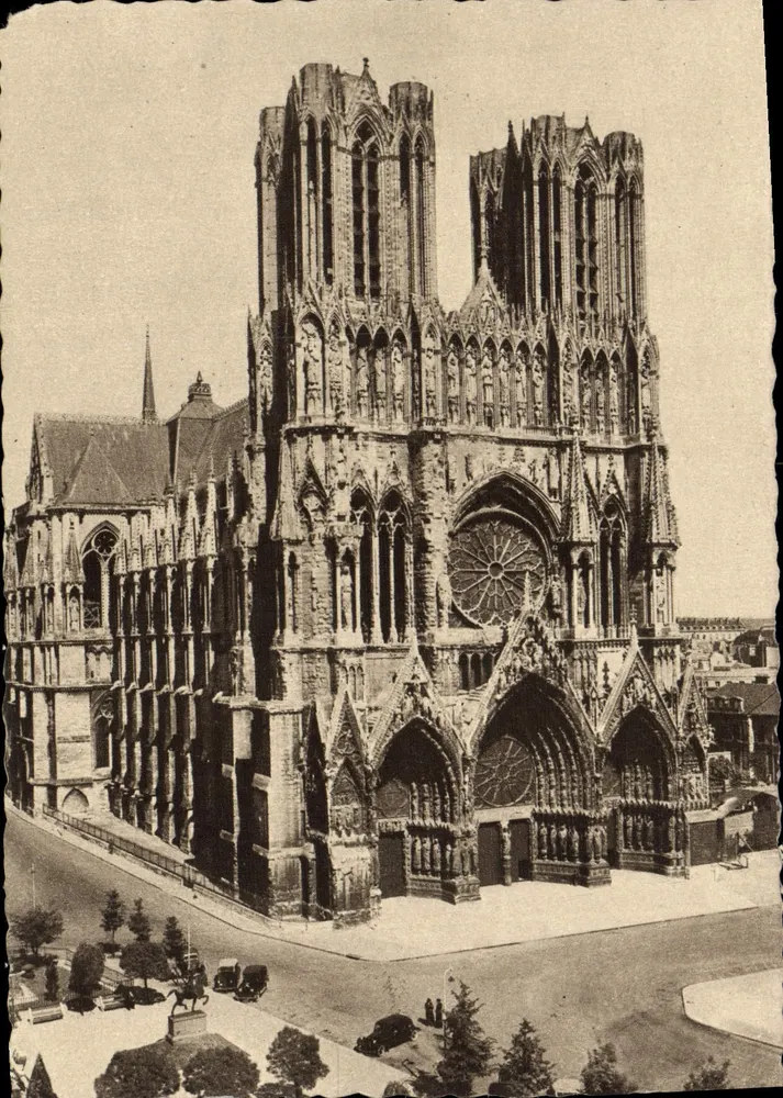 Kathedrale von Reims — Ansicht der Fassade — Verlag Champagne Pommery & Greno - Vorderseite