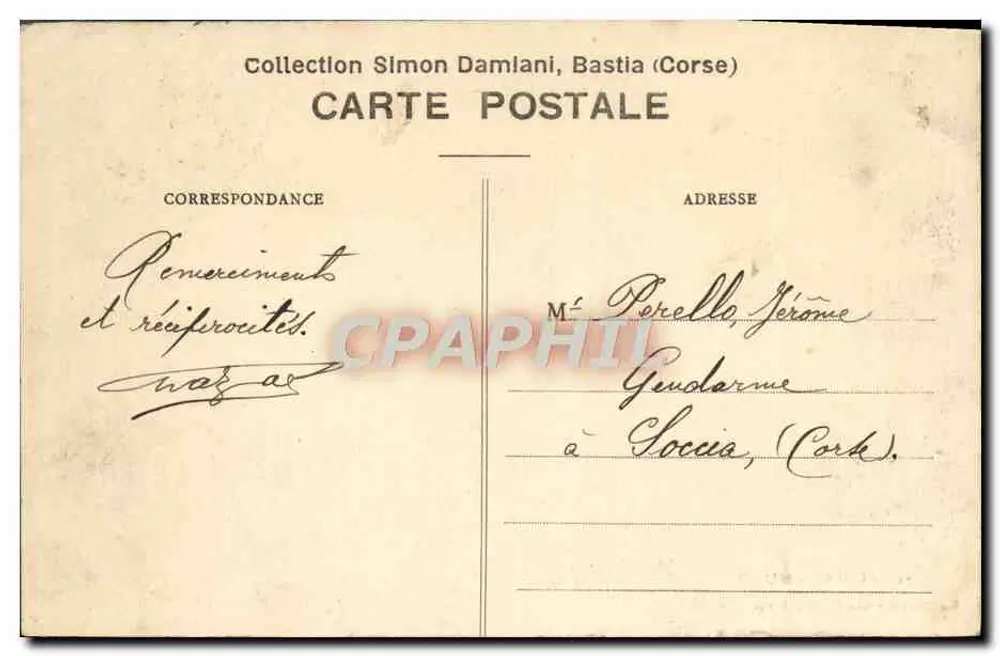 Muro - Córsega — Coleção Simon Damiani, Bastia (Córsega) - Verso