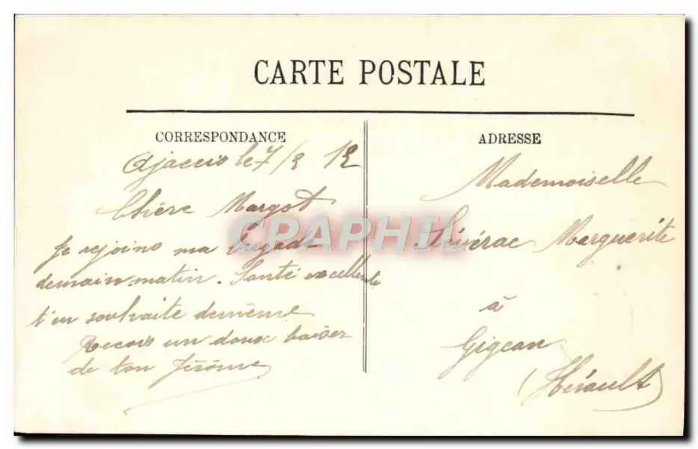 Ajaccio — Estátua de Napoleão I — LL. - Verso