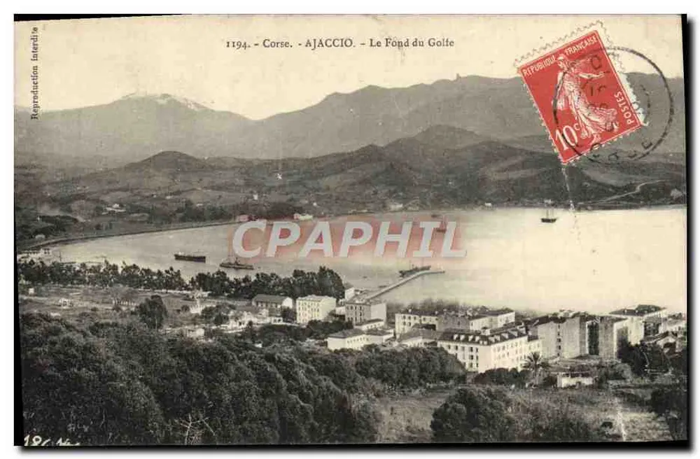 Ajaccio — O Fundo do Golfo — Reprodução Isterd’o, n° 1194 - Frente