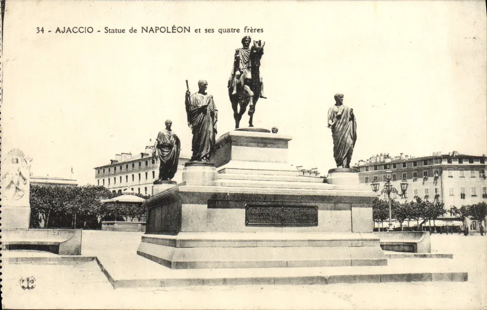 Ajaccio - Statue Napoleons und seine vier Brüder — unbekannter Verlag, Nr. 34 - Vorderseite