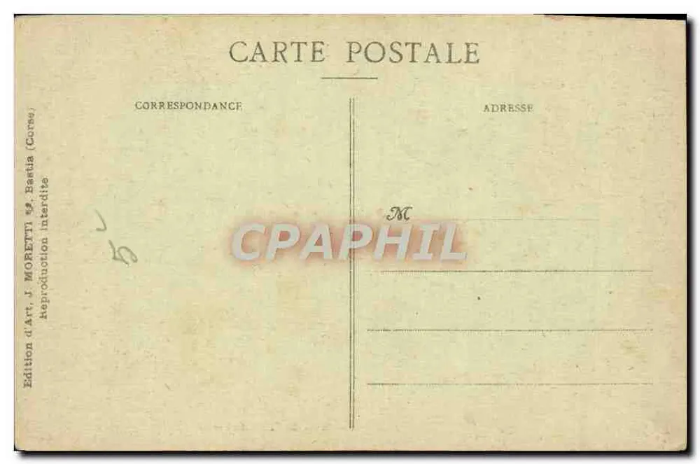 Calanches de PIANA (Corse) — paisagem rochosa com visitantes — J. Moretti, n° 3098 - Verso