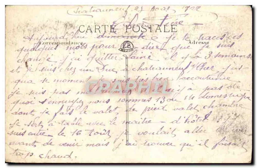 Château-sur-Cher — Zamek — wydawca G. Lévy, nr 130 - Rewers