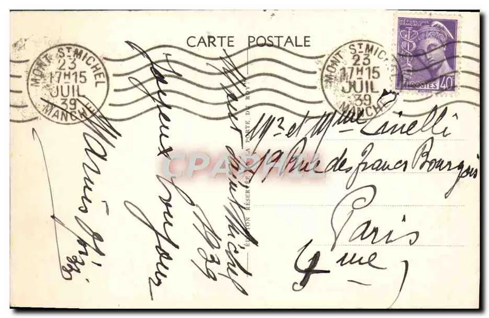 Le Mont Saint-Michel — Les Autos au pied du Mont — LL n°219 - Rückseite