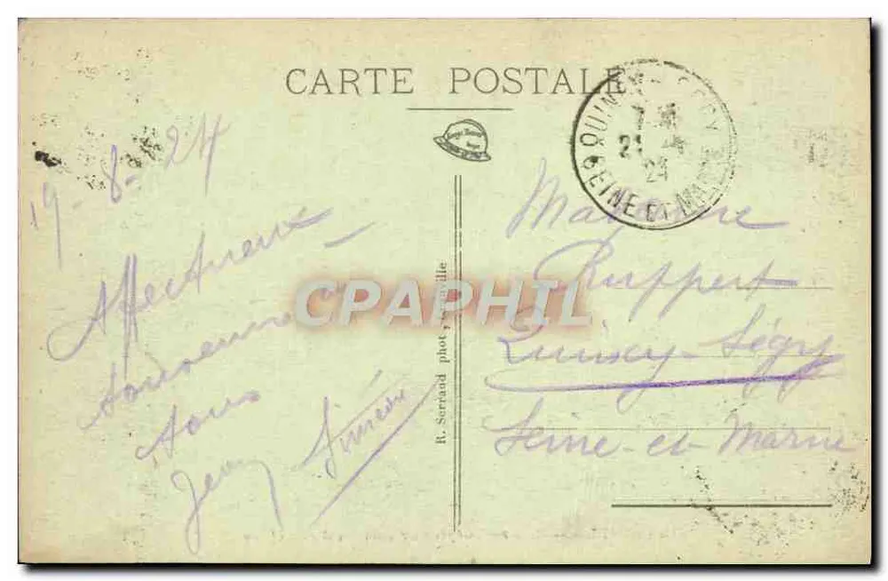 Granville — Torpedoboot, das aus dem Schleusentor fährt — R. Sermand - Rückseite