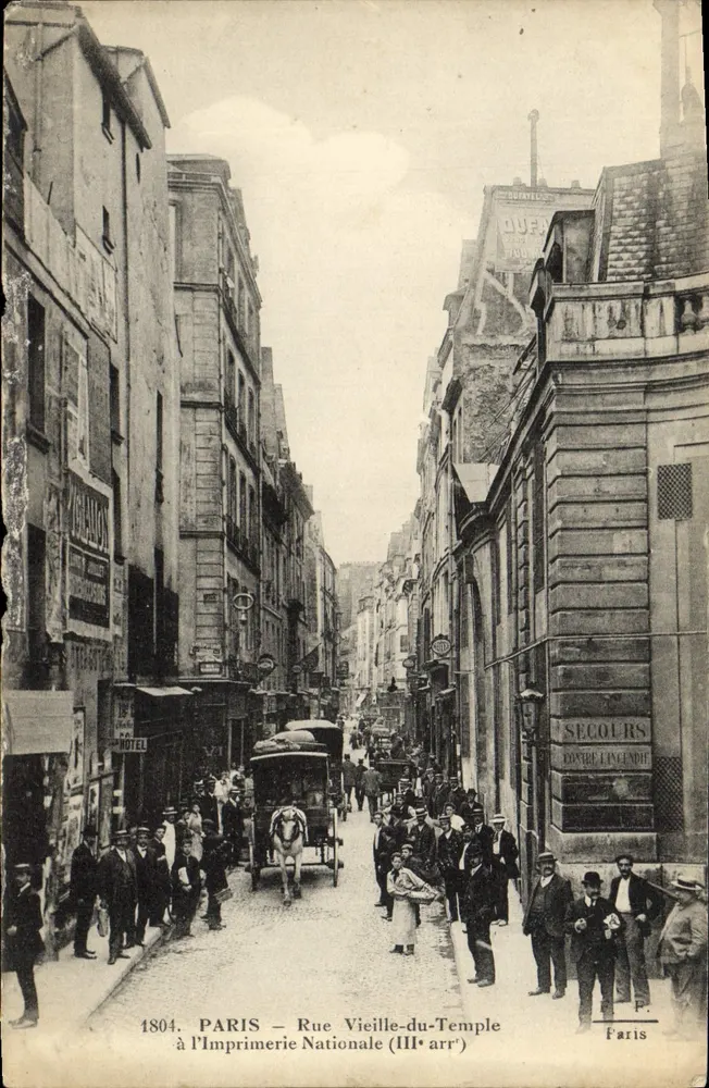 Paris – Rue Vieille-du-Temple (IIIe arr.) — bei der Imprimerie Nationale — unbekannter Verleger, n° 1804 - Vorderseite